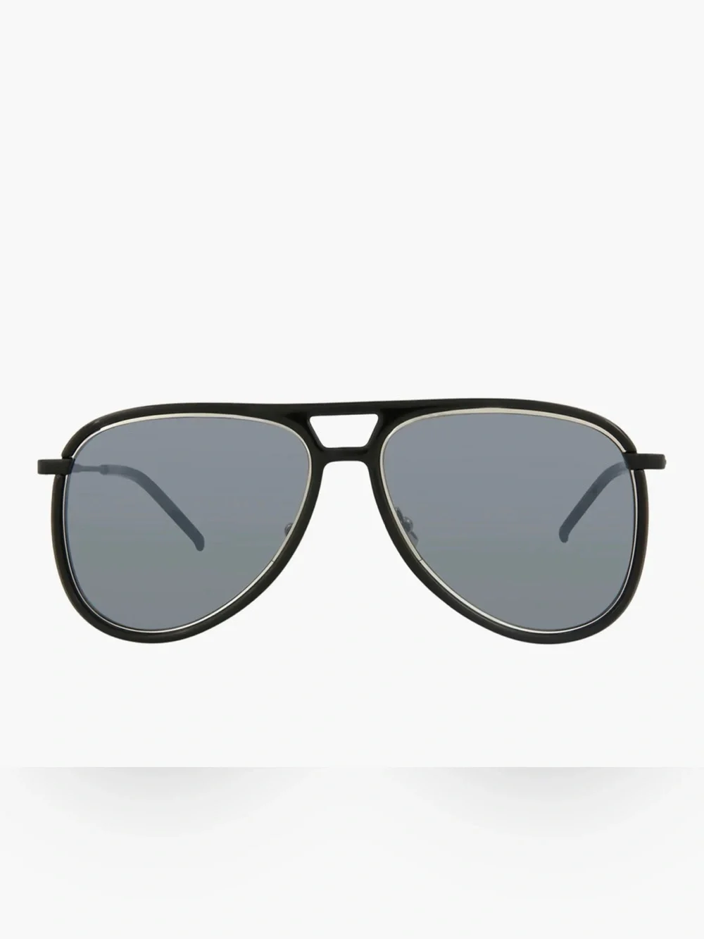 YSL Saint Laurent 56mm Pilot Aviator Mirror Black Sunglasses New $610
